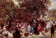 Adolph von Menzel Afternoon at the Tuileries Park Spain oil painting artist